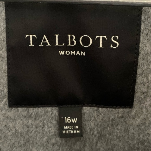 FINAL DROP Talbots Woman Midi Wool Blend Gray Dress Coat Plus Size Warm Coat 16W - Picture 5 of 6